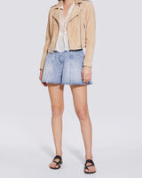 ASHLEY SUEDE LEATHER BIKER JACKET  image number null